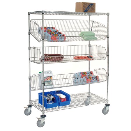 Nexel Steel Mobile Rack, 24 in D x 69 in H x 48 in W, Silver 832210